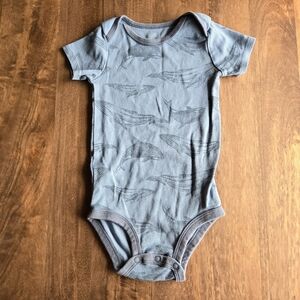 Carter's Little Plant Blue Bodysuit 100% Cotton One Piece Onesie Whale Prints